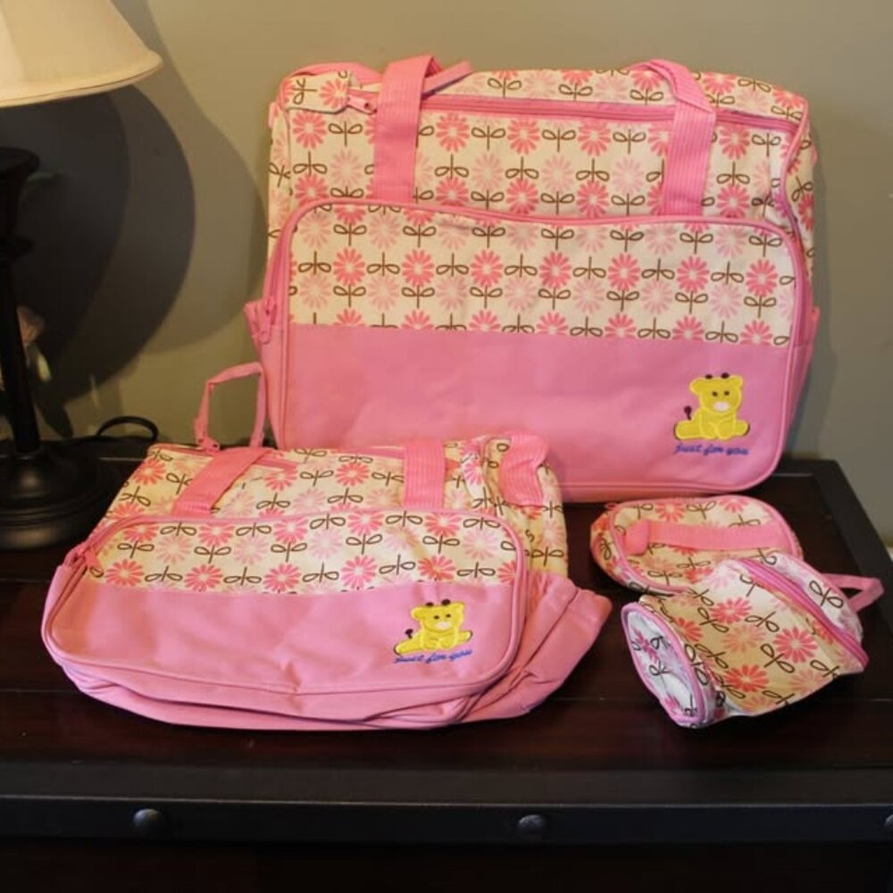 Baby Girl Diaper Bag Set - 5 pc
